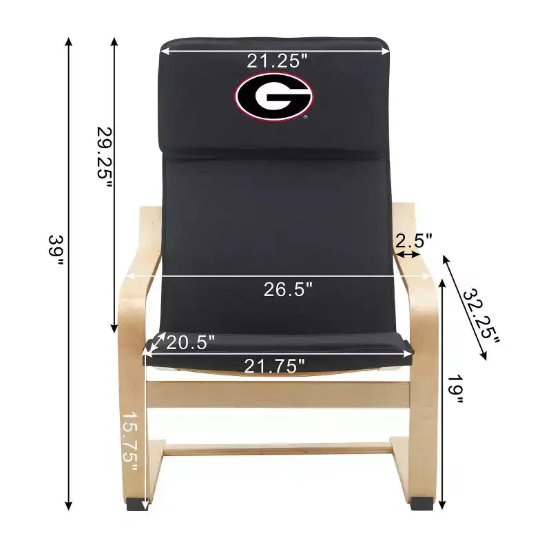 Sedia d'Appoggio in Legno Curvato NCAA University of Georgia