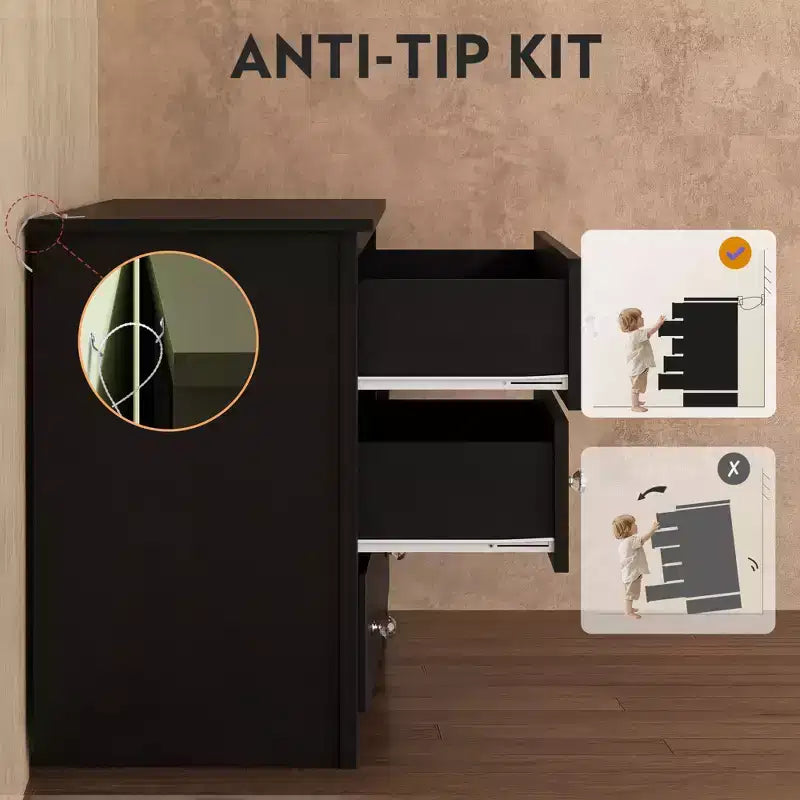 Cassettiera moderna con 6 cassetti, comò in legno largo 150 cm per camera da letto/soggiorno, unità organizer comodino lungo