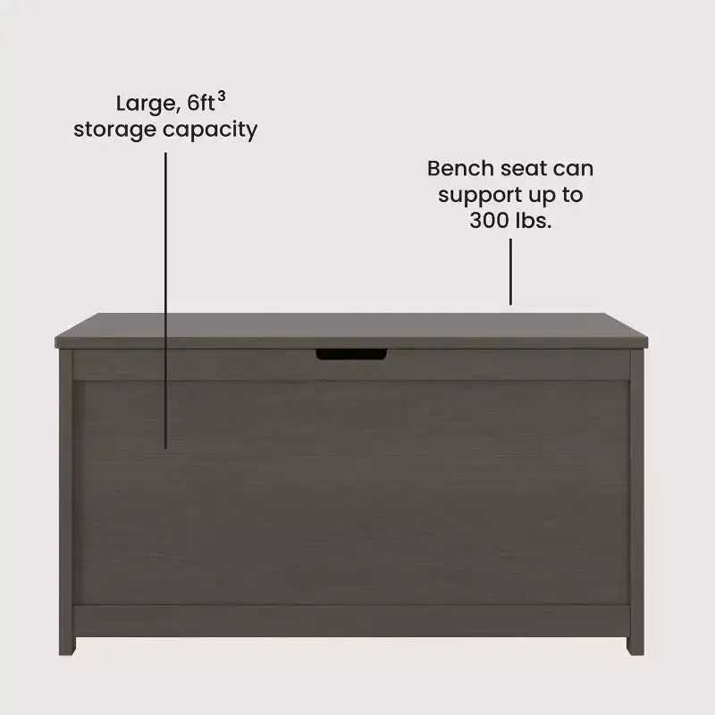 Cassapanca giocattolo in legno Harmony da 33 pollici, ampio contenitore, 2 cerniere di sicurezza, foro di ventilazione standard sul retro, 6 piedi cubi di spazio di archiviazione