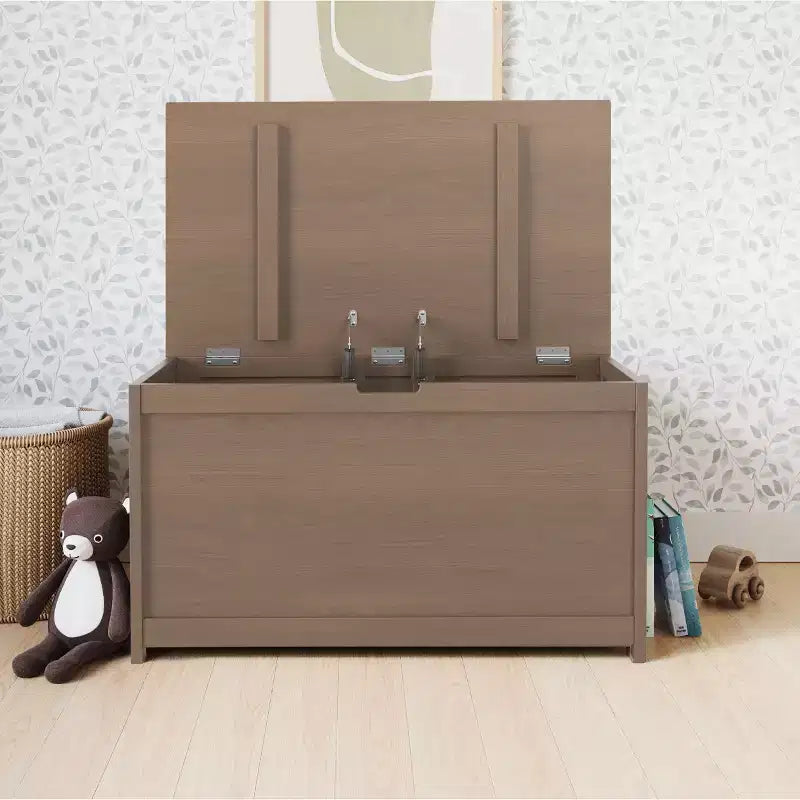 Cassapanca giocattolo in legno Harmony da 33 pollici, ampio contenitore, 2 cerniere di sicurezza, foro di ventilazione standard sul retro, 6 piedi cubi di spazio di archiviazione