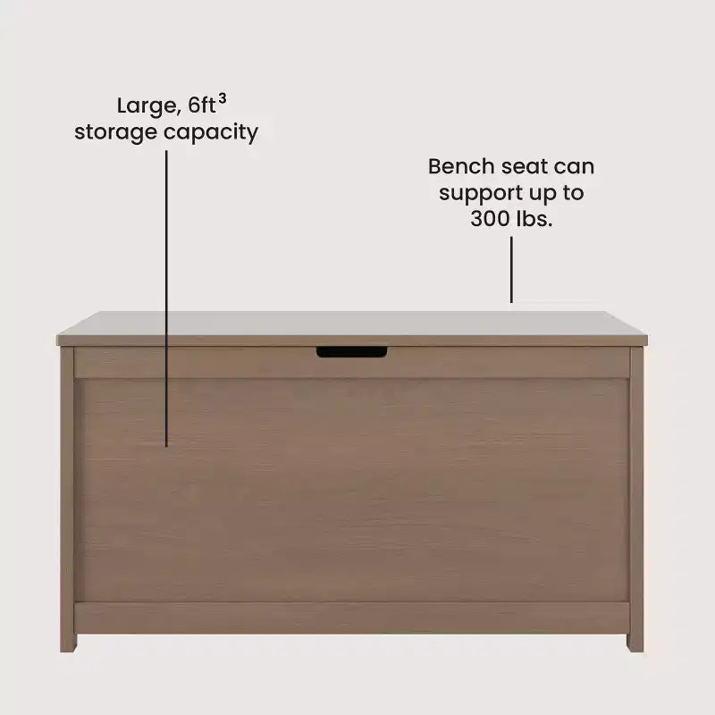 Cassapanca giocattolo in legno Harmony da 33 pollici, ampio contenitore, 2 cerniere di sicurezza, foro di ventilazione standard sul retro, 6 piedi cubi di spazio di archiviazione