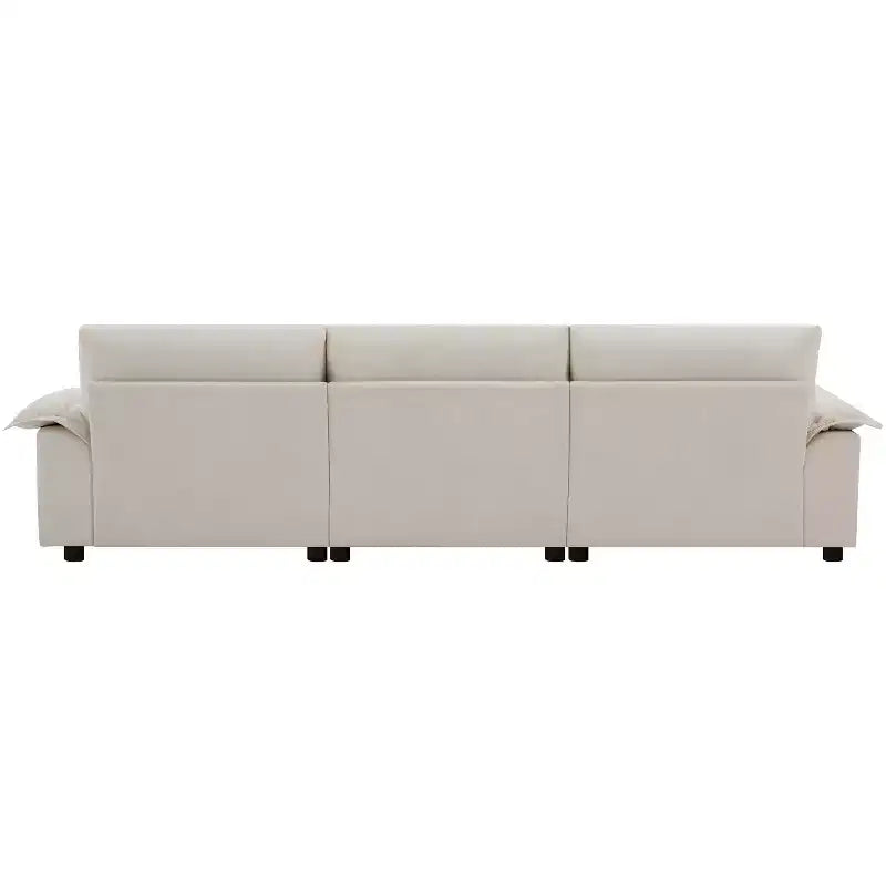 Divano componibile moderno a forma di L, divano Cloud imbottito con porte di ricarica e portabicchieri e tasche laterali e poggiapiedi contenitore mobile