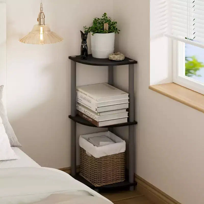 HOMLUX Scaffale Angolare Decorativo a 3 Ripiani