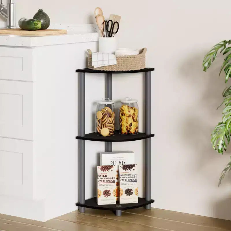 HOMLUX Scaffale Angolare Decorativo a 3 Ripiani