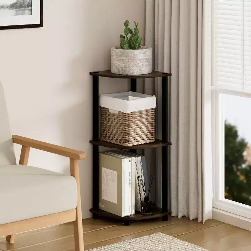 HOMLUX Scaffale Angolare Decorativo a 3 Ripiani