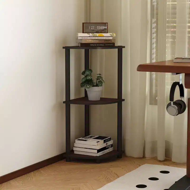 HOMLUX Scaffale Angolare Decorativo a 3 Ripiani