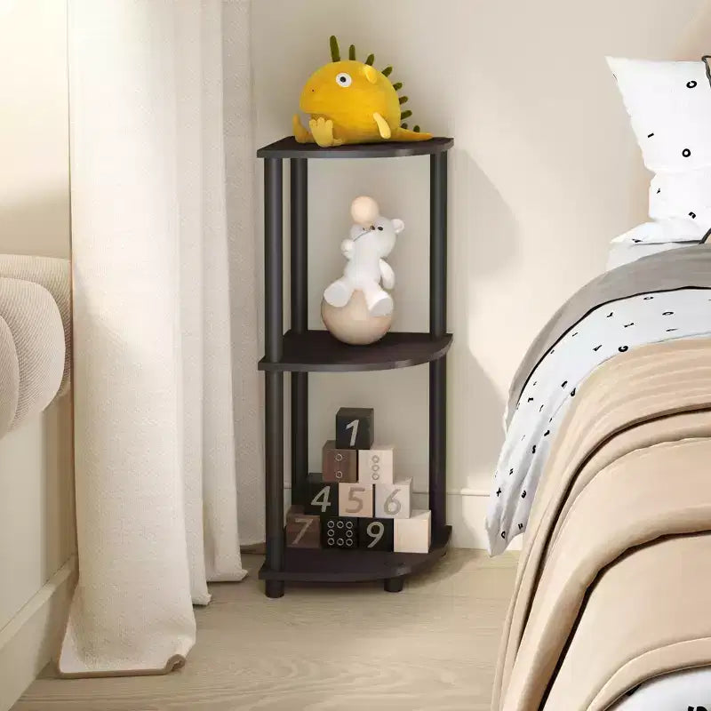 HOMLUX Scaffale Angolare Decorativo a 3 Ripiani