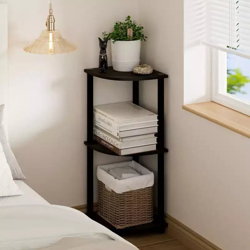 HOMLUX Scaffale Angolare Decorativo a 3 Ripiani