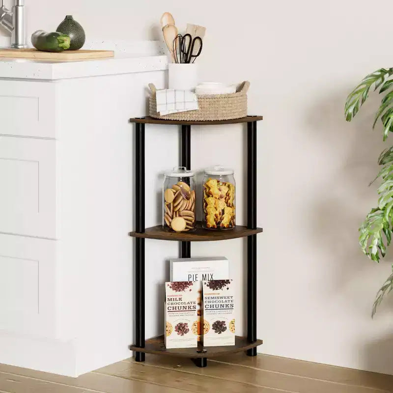 HOMLUX Scaffale Angolare Decorativo a 3 Ripiani