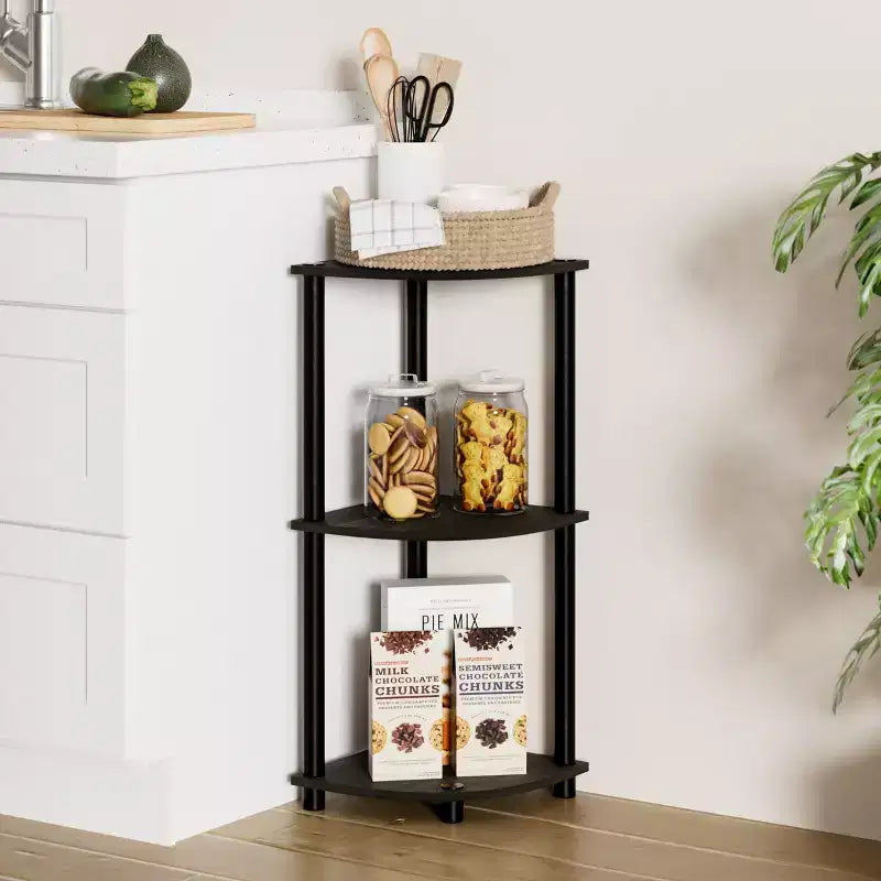 HOMLUX Scaffale Angolare Decorativo a 3 Ripiani