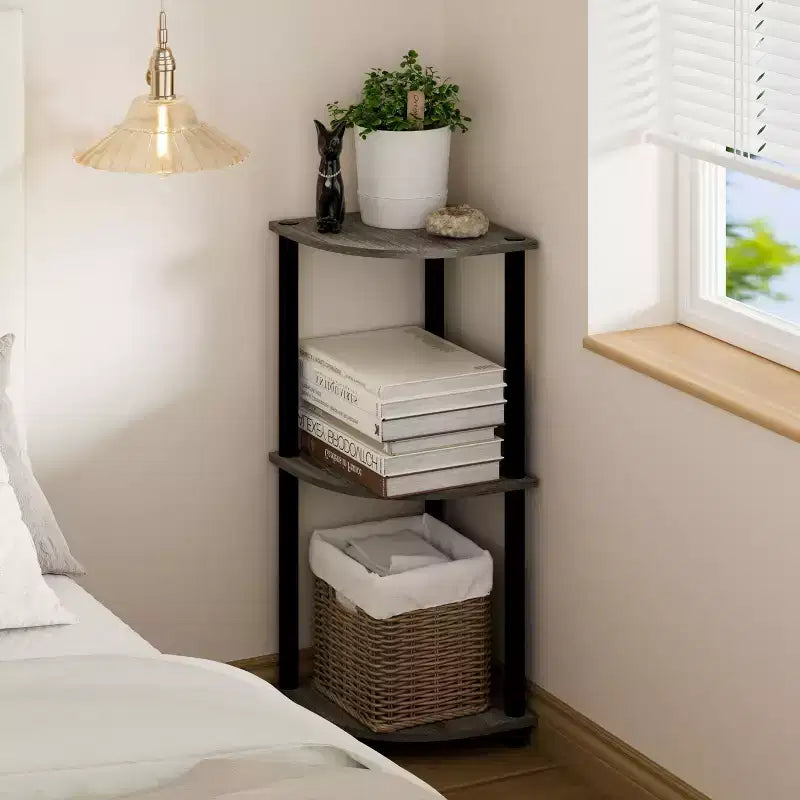 HOMLUX Scaffale Angolare Decorativo a 3 Ripiani