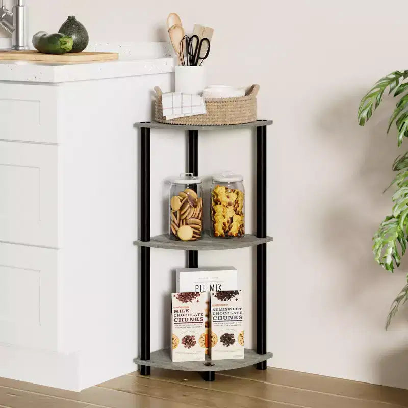 HOMLUX Scaffale Angolare Decorativo a 3 Ripiani