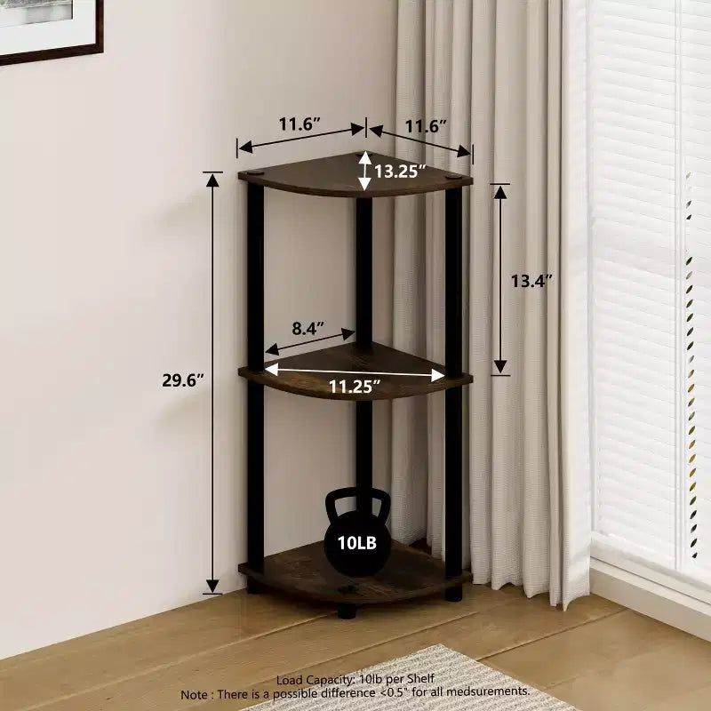 HOMLUX Scaffale Angolare Decorativo a 3 Ripiani