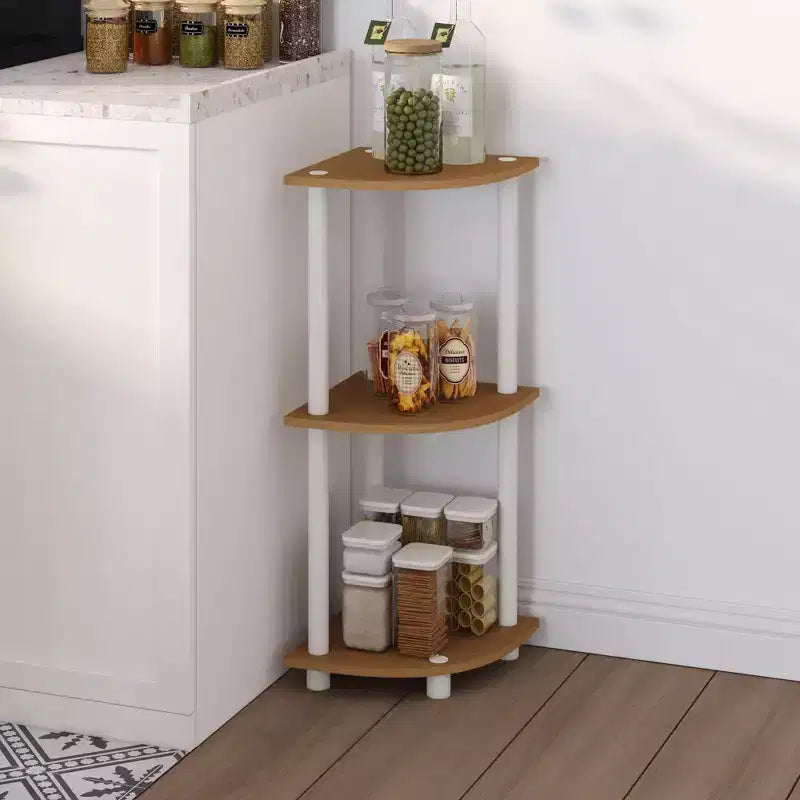 HOMLUX Scaffale Angolare Decorativo a 3 Ripiani