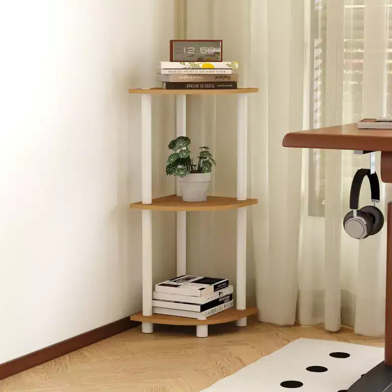 HOMLUX Scaffale Angolare Decorativo a 3 Ripiani