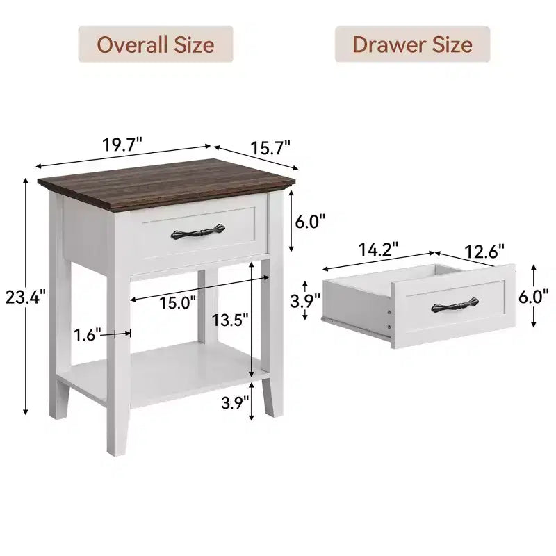 Comodini (confezione da 2), tavolini/mobili d'appoggio per soggiorno con cassetto, design industriale, comodini con ripiano, tavolini per camera da letto, dormitorio, grigio