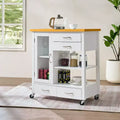 GDFStudio Mansfield Modern 38 Wood Kitchen Island Cart with 4 Drawers