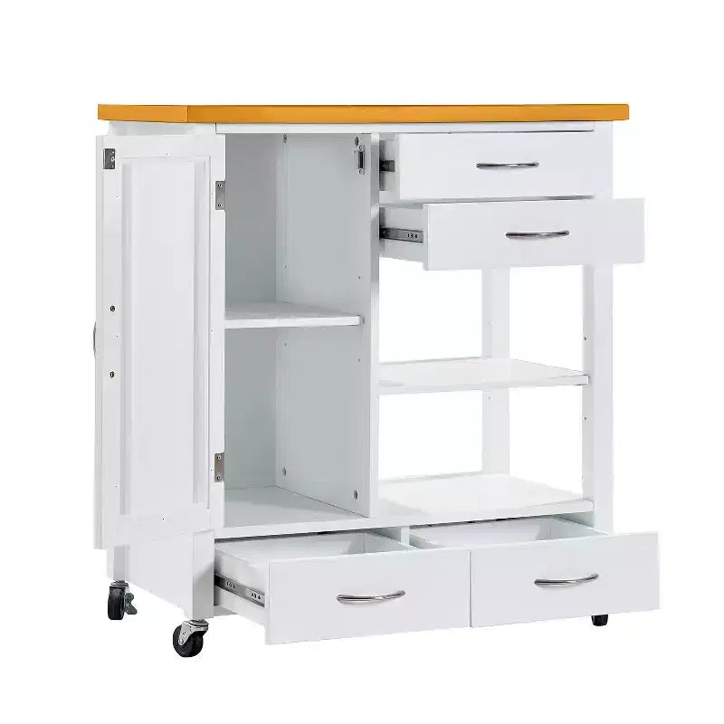 Carrello da cucina in legno Mansfield Modern 38 con 4 cassetti