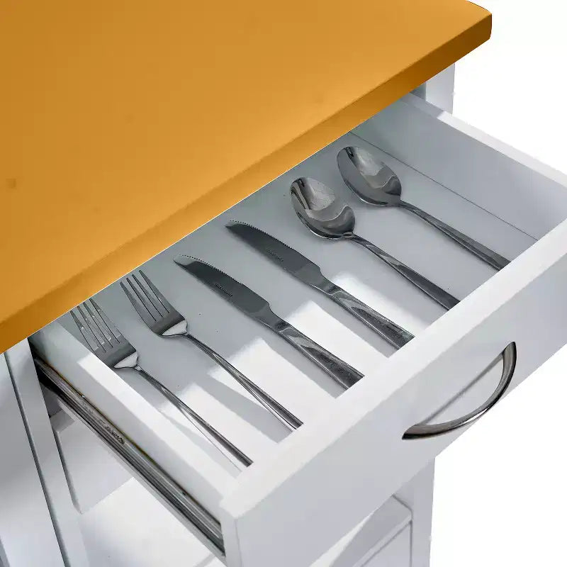 Carrello da cucina in legno Mansfield Modern 38 con 4 cassetti