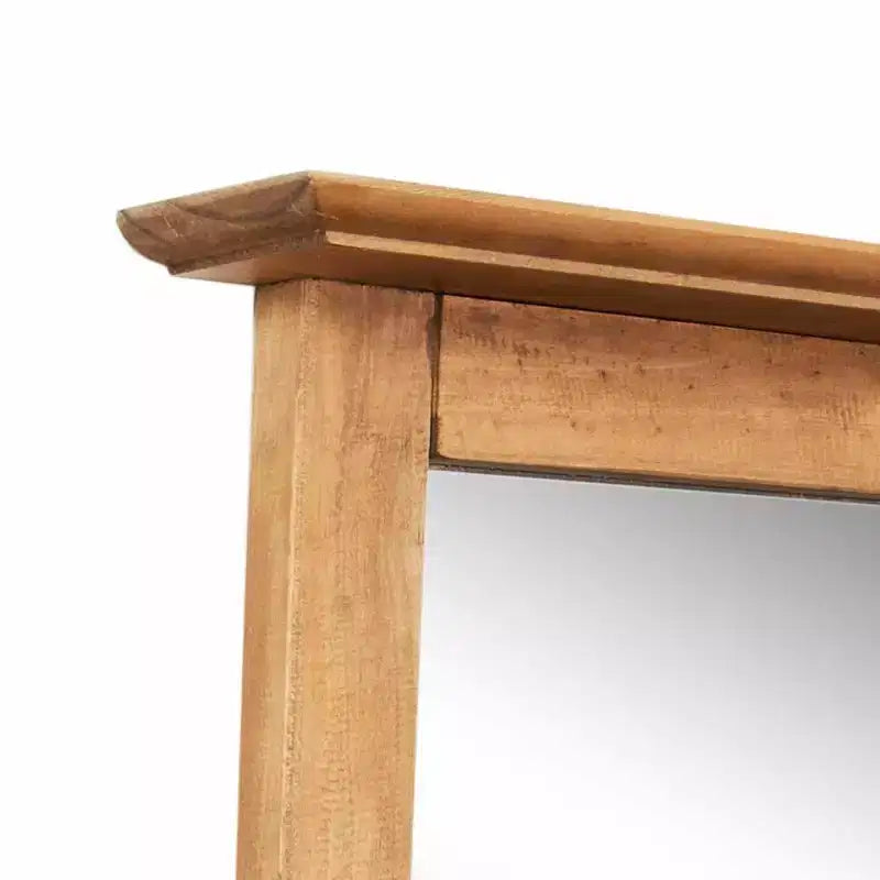 Mobili da bagno in legno massello di pino - Mobile lavabo e specchio in stile rustico - Marrone