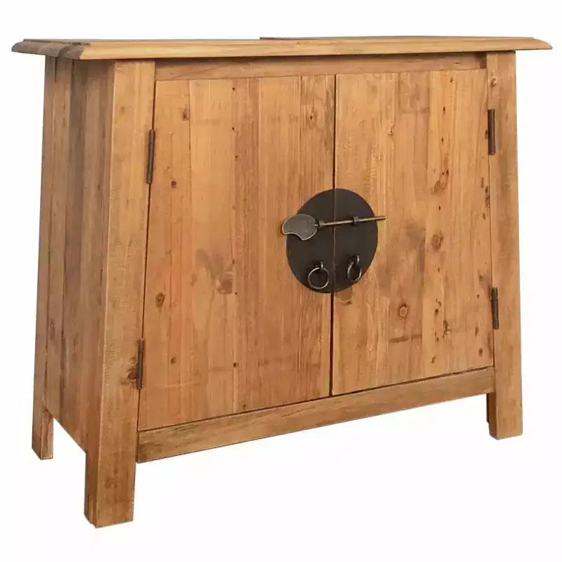 Mobili da bagno in legno massello di pino - Mobile lavabo e specchio in stile rustico - Marrone