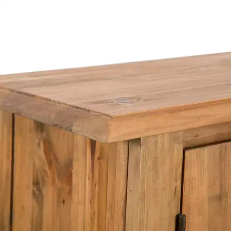 Mobili da bagno in legno massello di pino - Mobile lavabo e specchio in stile rustico - Marrone