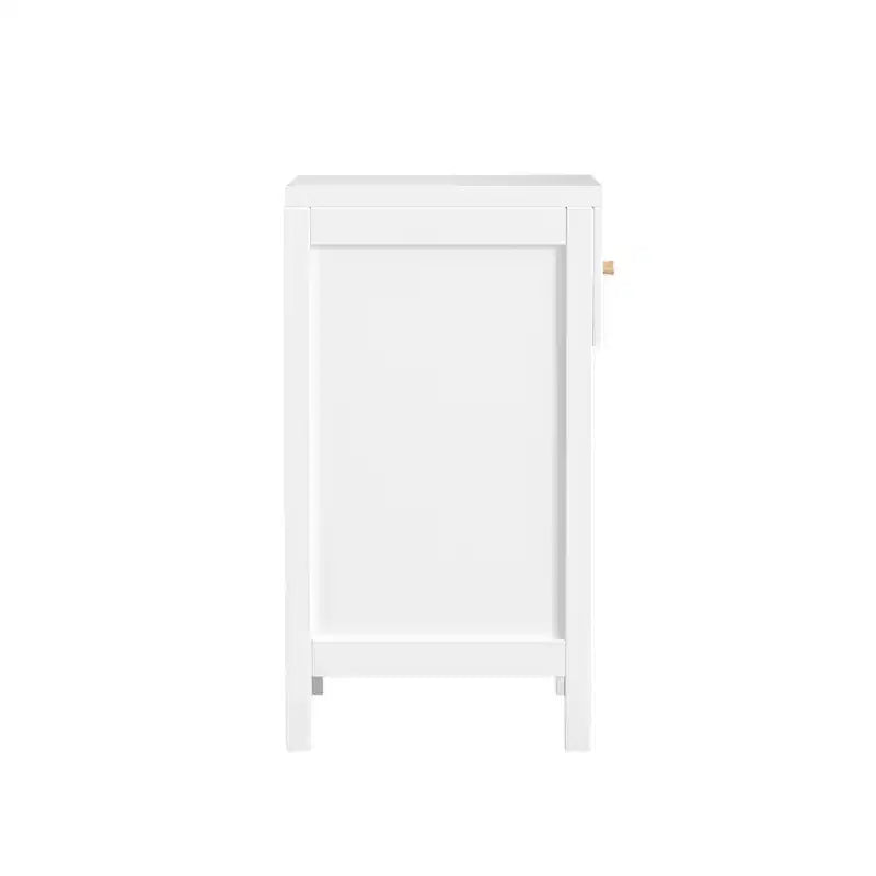 Comodino Moderno Bianco con Cassetto e Ripiano Aperto, Comodino con Bordo Ondulato per Camera da Letto