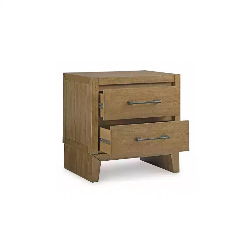 Comodino Sherbana a 2 cassetti, Marrone chiaro