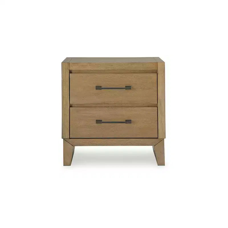 Comodino Sherbana a 2 cassetti, Marrone chiaro