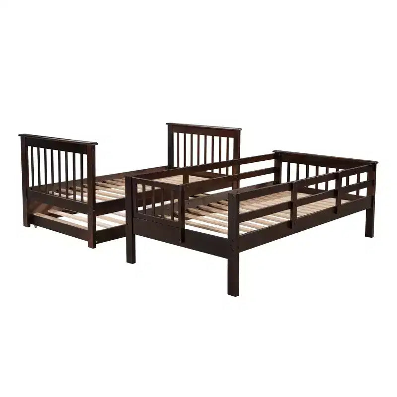 Letto a Castello con Scalinata Twin-Over-Twin con Letto Estraibile Twin per Camera da Letto, Dormitorio, Adulti, Bianco