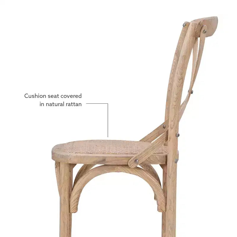 Sgabello da bar Roxy Wash per tappezzeria Grigio: Legno di olmo, design in stile country francese, altezza seduta 76 cm