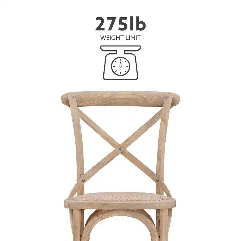 Sgabello da bar Roxy Wash per tappezzeria Grigio: Legno di olmo, design in stile country francese, altezza seduta 76 cm