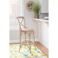 Sgabello da bar Roxy Wash per tappezzeria Grigio: Legno di olmo, design in stile country francese, altezza seduta 76 cm