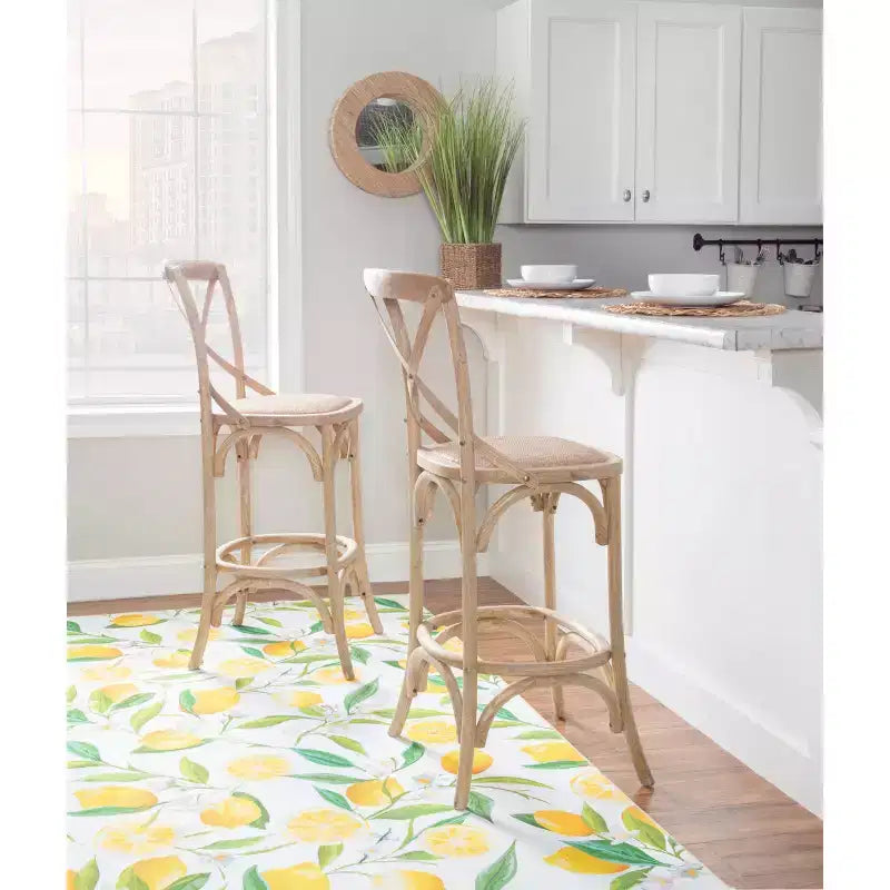 Sgabello da bar Roxy Wash per tappezzeria Grigio: Legno di olmo, design in stile country francese, altezza seduta 76 cm