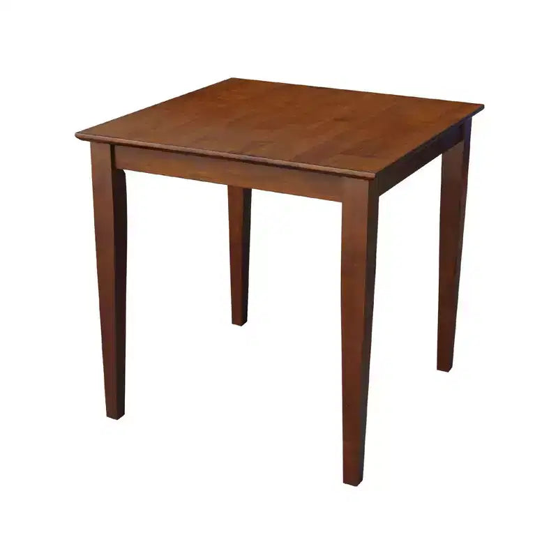 Tavolo da pranzo con piano in legno massello e gambe Shaker marrone