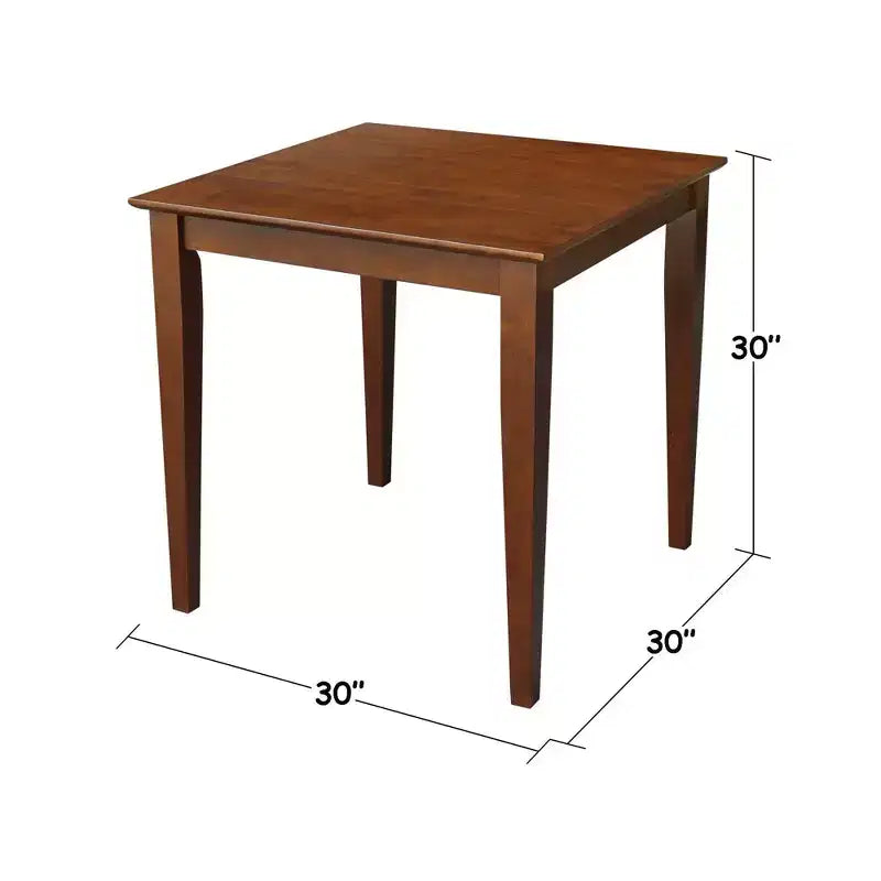 Tavolo da pranzo con piano in legno massello e gambe Shaker marrone