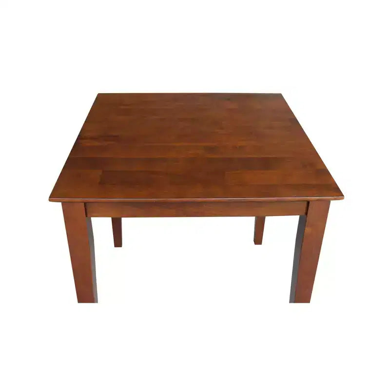 Tavolo da pranzo con piano in legno massello e gambe Shaker marrone