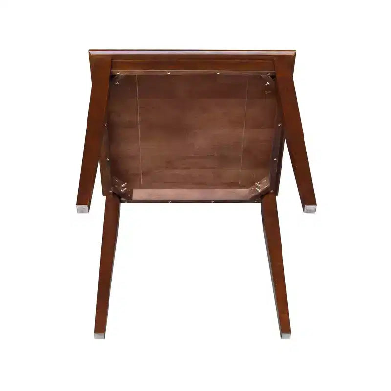 Tavolo da pranzo con piano in legno massello e gambe Shaker marrone