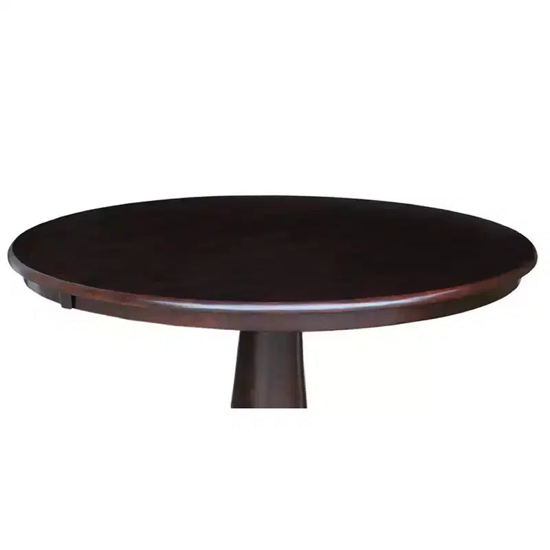 Tavolo da pranzo rotondo con piedistallo da 36" marrone scuro
