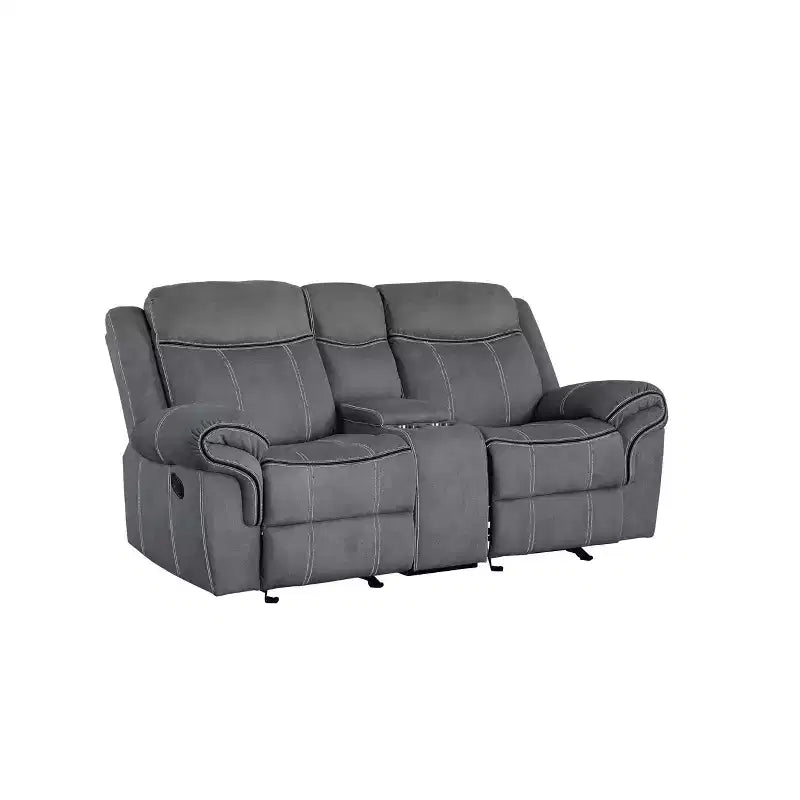Divano Zubaida in velluto bicolore grigio da 78".