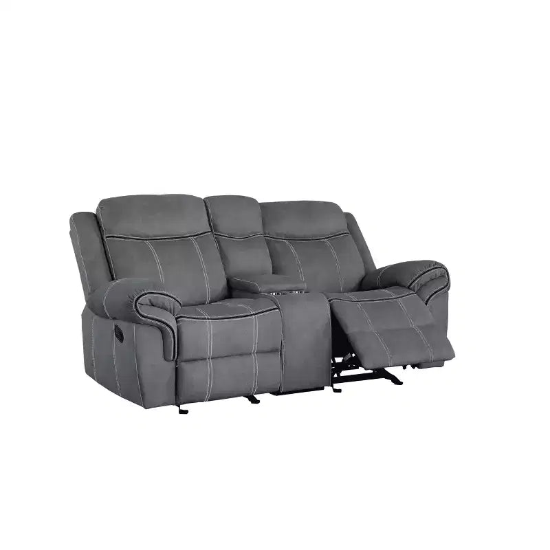 Divano Zubaida in velluto bicolore grigio da 78".