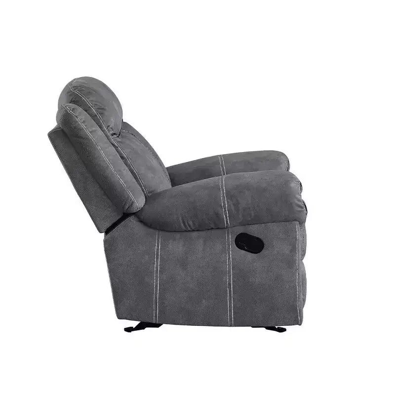 Poltrona reclinabile Zubaida 41" in velluto grigio bicolore