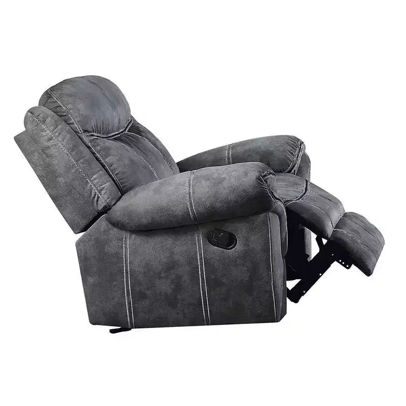 Poltrona reclinabile Zubaida 41" in velluto grigio bicolore