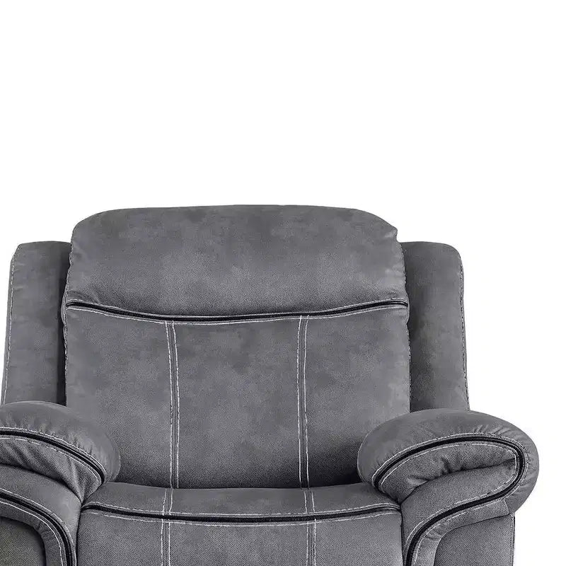 Poltrona reclinabile Zubaida 41" in velluto grigio bicolore