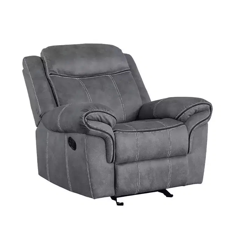 Poltrona reclinabile Zubaida 41" in velluto grigio bicolore