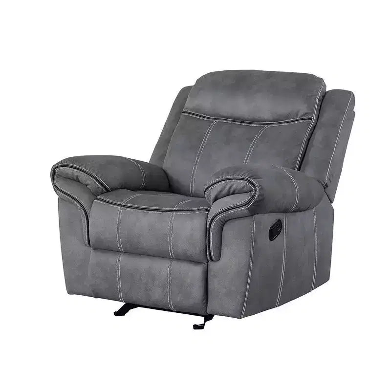 Poltrona reclinabile Zubaida 41" in velluto grigio bicolore