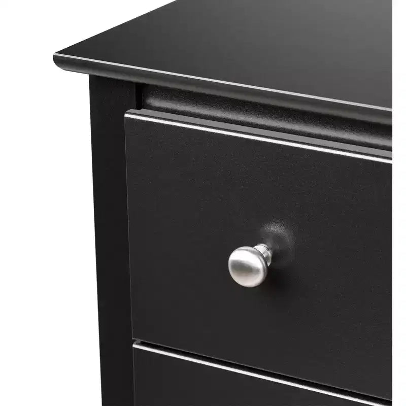Armadio guardaroba nero: stile transizionale, armadio a 2 ante con cassetti e ripiani