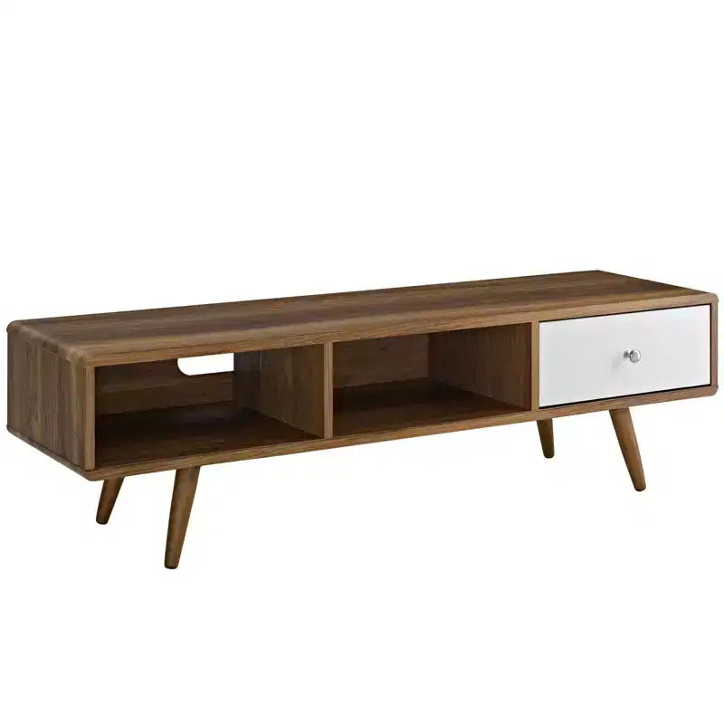 Mobile TV Transmit per TV fino a 55" Marrone: Laminato in legno, Componenti metallici, Supporto integrato