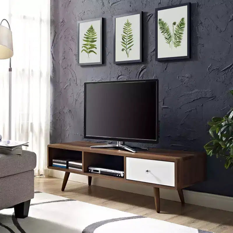 Mobile TV Transmit per TV fino a 55" Marrone: Laminato in legno, Componenti metallici, Supporto integrato