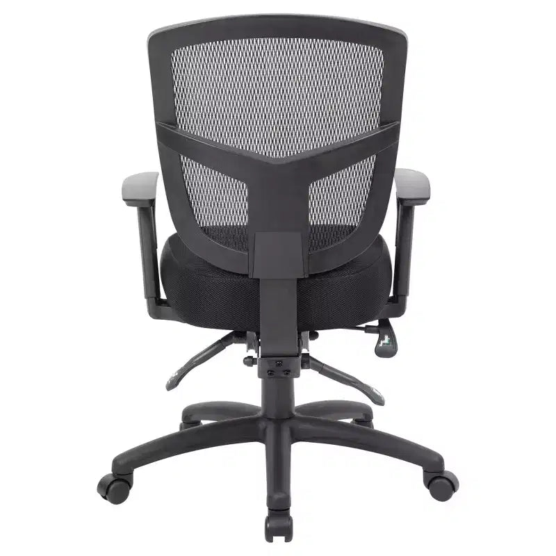 Sedia da ufficio multifunzione nera: schienale ergonomico in mesh, altezza del sedile e girevole regolabili
